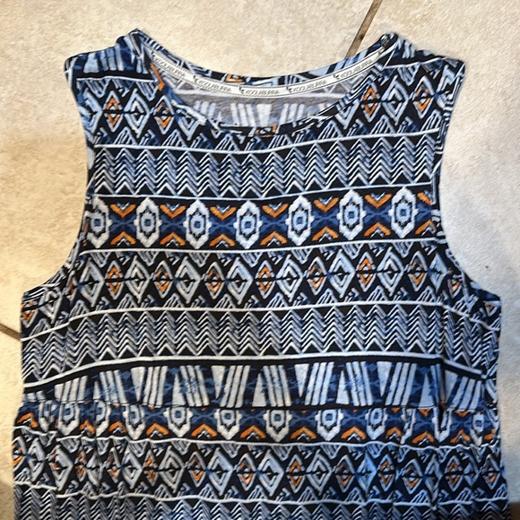 Koolaburra by Ugg Blue Printed Sleeveless Knit Maxi Dress M - Picture 4 of 7